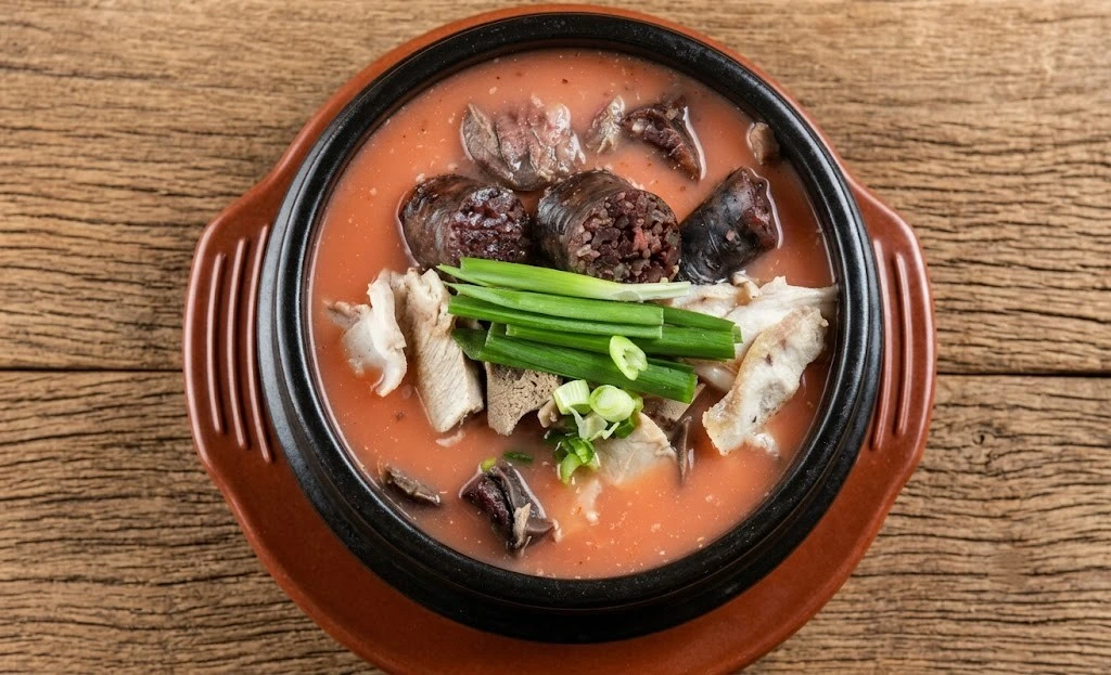 Sool guk Korean soup at Hanyang Korean Restaurant Calgary